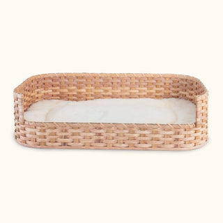 Large Wicker Basket Dog Bed | Amish Handmade Woven Wood