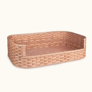 Large Wicker Basket Dog Bed | Amish Handmade Woven Wood