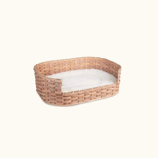 Small Wicker Pet Bed Basket | Amish Handmade Woven Wood
