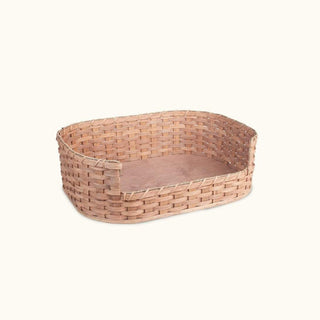 Small Wicker Pet Bed Basket | Amish Handmade Woven Wood