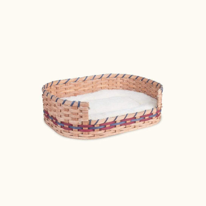 Small Wicker Pet Bed Basket | Amish Handmade Woven Wood