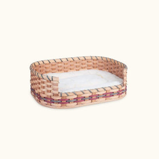 Small Wicker Pet Bed Basket | Amish Handmade Woven Wood