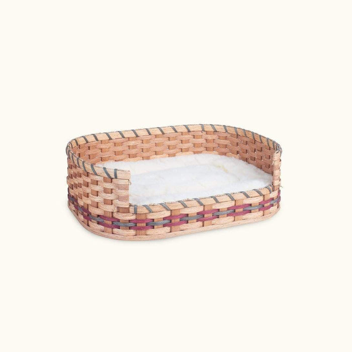 Small Wicker Pet Bed Basket | Amish Handmade Woven Wood