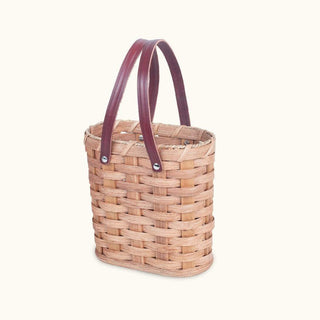 2 Bottle Wine Tote Basket | Amish Woven Wicker Wine Carrier