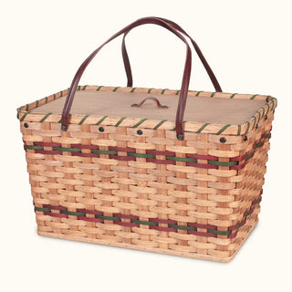 Extra-Large Picnic Basket | Oversized Amish Woven Wicker Wine & Green