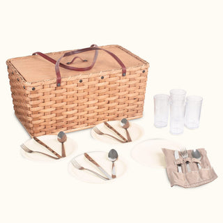 Large Picnic Basket | Family Sized Vintage Amish Wicker Basket