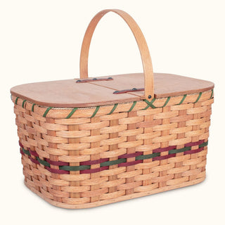 Large Vintage Picnic Basket | Amish Wicker Country Family Picnic Basket