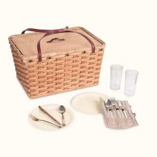 Traditional Picnic Basket | Classic Amish Woven Wicker Basket