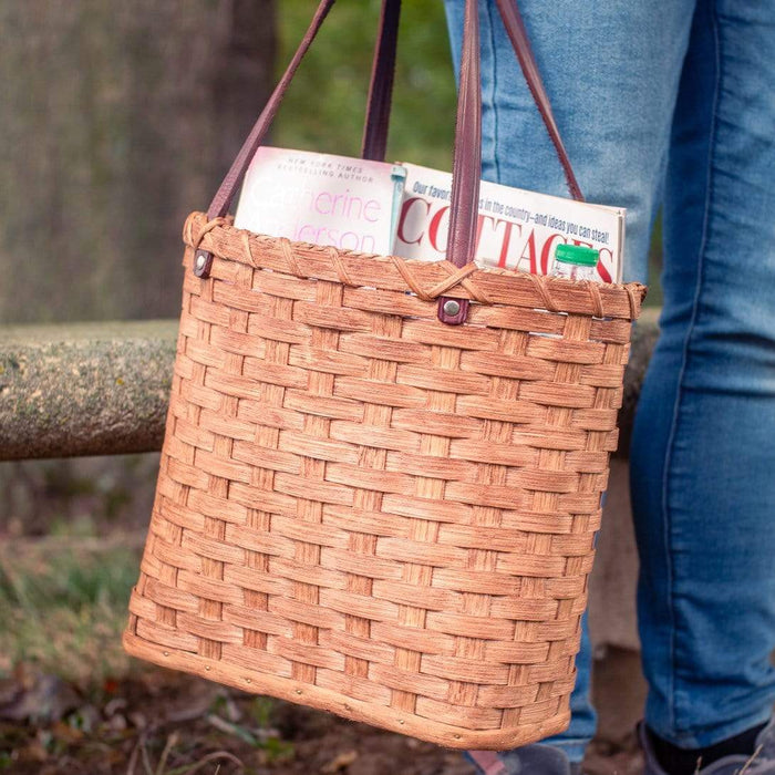 Woven Tote Basket  Amish Flexible Wicker Market & Shopping Bag — Amish  Baskets