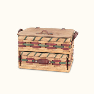 Amish Made Vintage Sewing & Craft Basket Organizer with Drawer