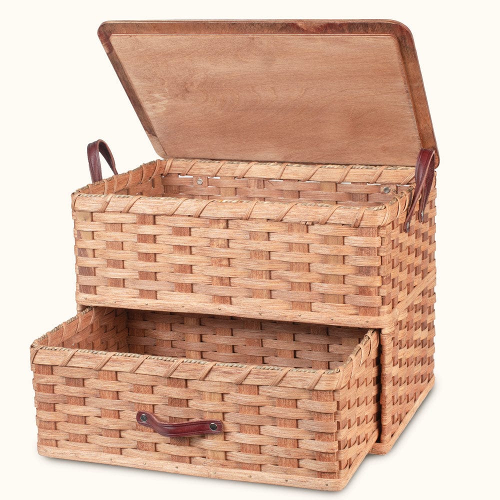 Large Sewing & Craft Basket | Sewing Organizer Box w/Drawer