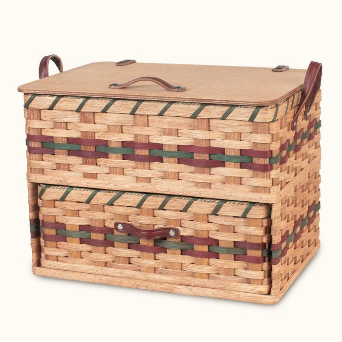 Craft & Sewing Organizer  Amish Woven Storage Basket w/Drawer — Amish  Baskets