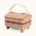 Grandma’s Sewing Box | Amish Woven Wooden Sewing Basket w/Lid Wine & Green