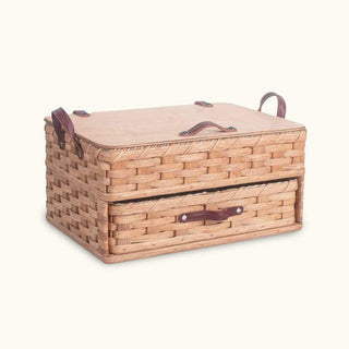 Large Amish Sewing and Craft Basket Organizer Box with Drawer