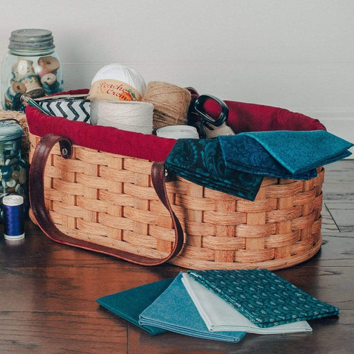 Sewing & Craft Caddy | Portable Amish Wicker Storage Tote Plain