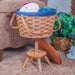 Sewing & Knitting Basket w/Stand | Large Round Vintage Amish Wicker Plain
