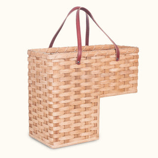 Large Wicker Stair Basket | Amish Woven Step Organizer Plain