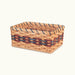 Medium Organizer Basket | Amish Woven Wicker Decorative Storage Wine & Blue