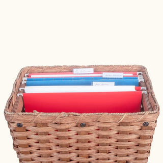 Personal Hanging File Folder Basket | Decorative Amish Wicker Organizer
