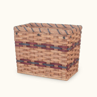 Personal Hanging File Folder Basket | Decorative Amish Wicker Organizer Wine & Blue