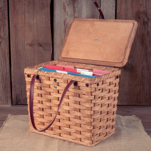 Craft & Sewing Organizer  Amish Woven Storage Basket w/Drawer — Amish  Baskets