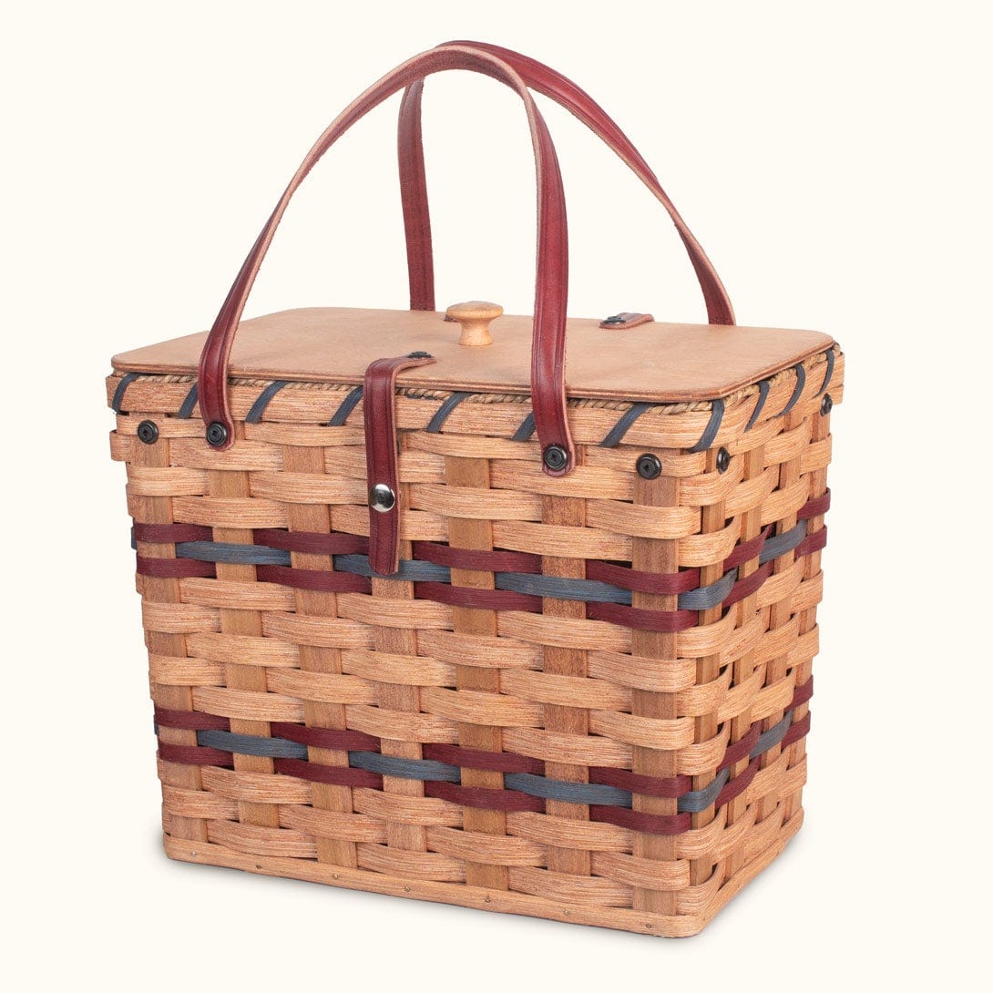 Portable File Organizer | Hanging Folder Storage Tote w/Handles Wine & Blue