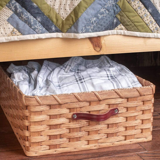 Under Bed Storage Basket | Amish Wicker Underbed or Coffee Table Storage Plain