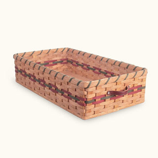 Under Bed Storage Basket | Amish Wicker Underbed or Coffee Table Storage Wine & Green