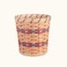 Wicker Waste Basket - 10” Round Amish Woven Wastebasket Wine & Blue